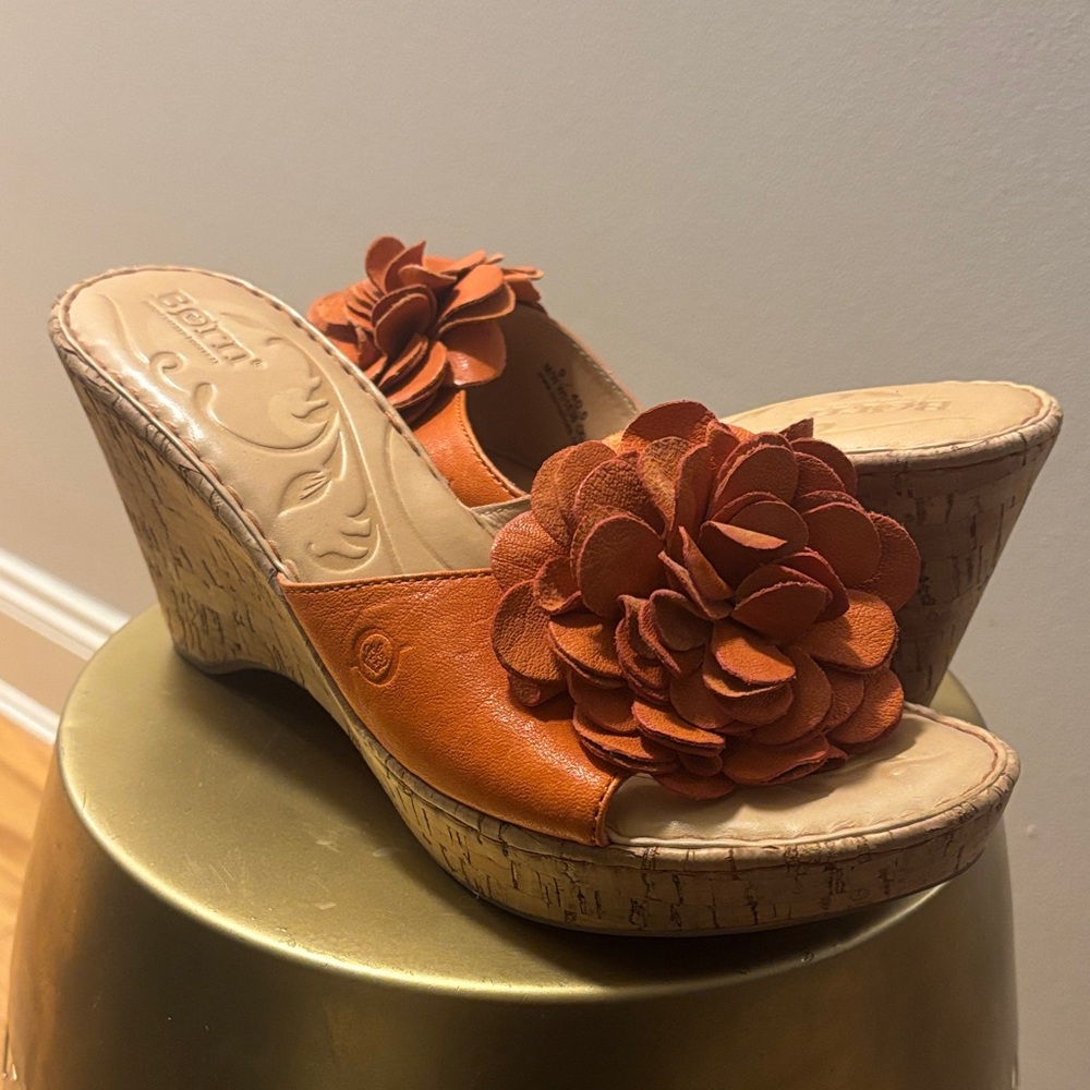 Born Women's Floral Orange Wedges
